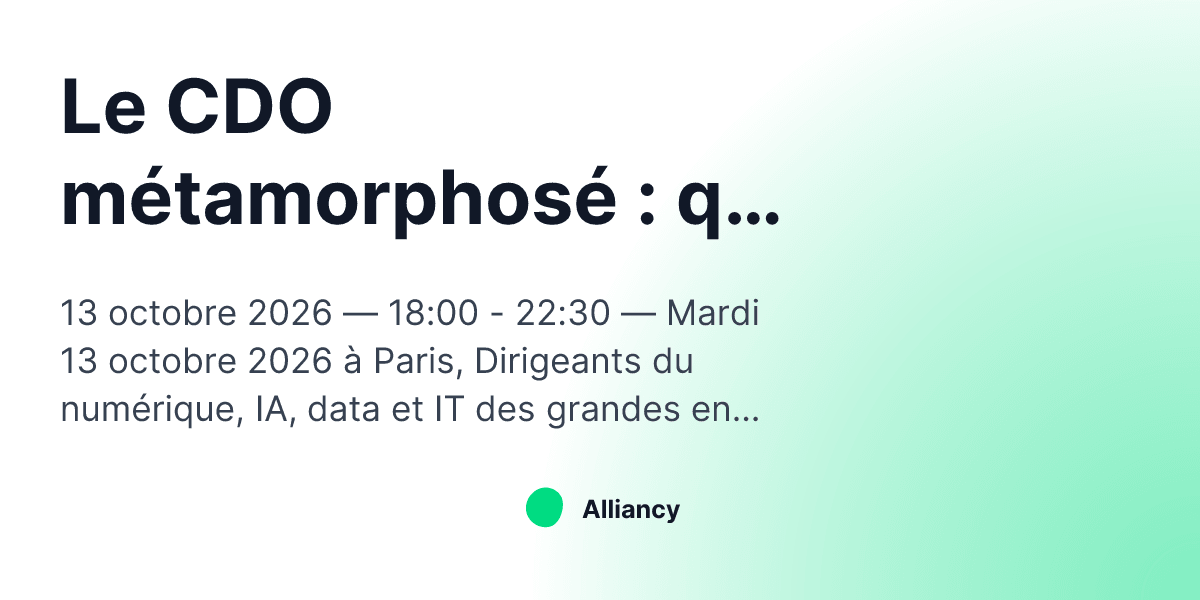 Data Excellence Sprint 2026 — Paris (2026)