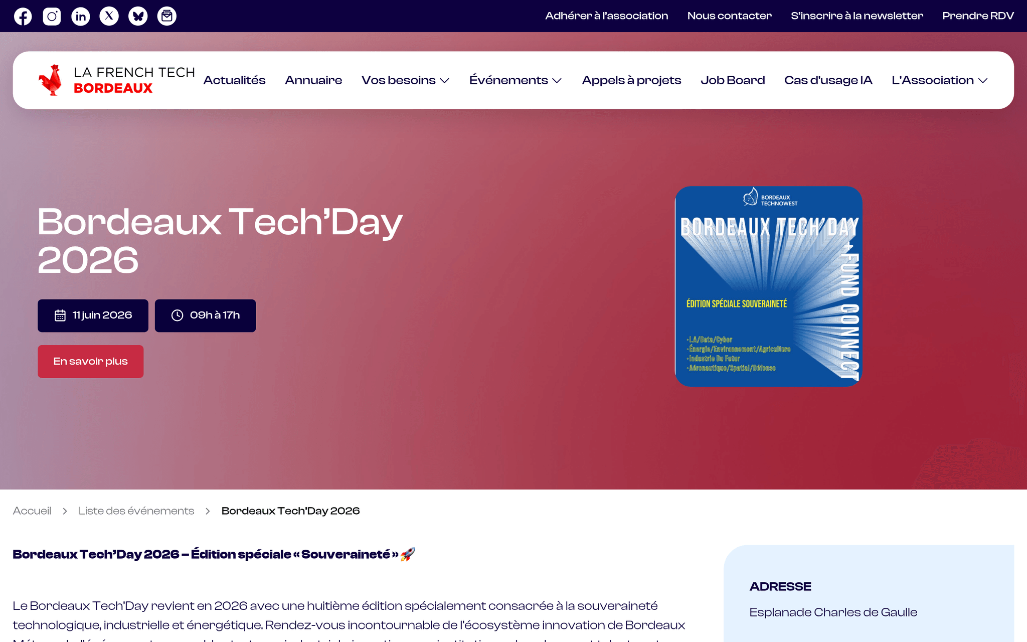 Bordeaux Tech'Day 2026 — Bordeaux, événement Tier 3 sélectionné par Agenda Tech