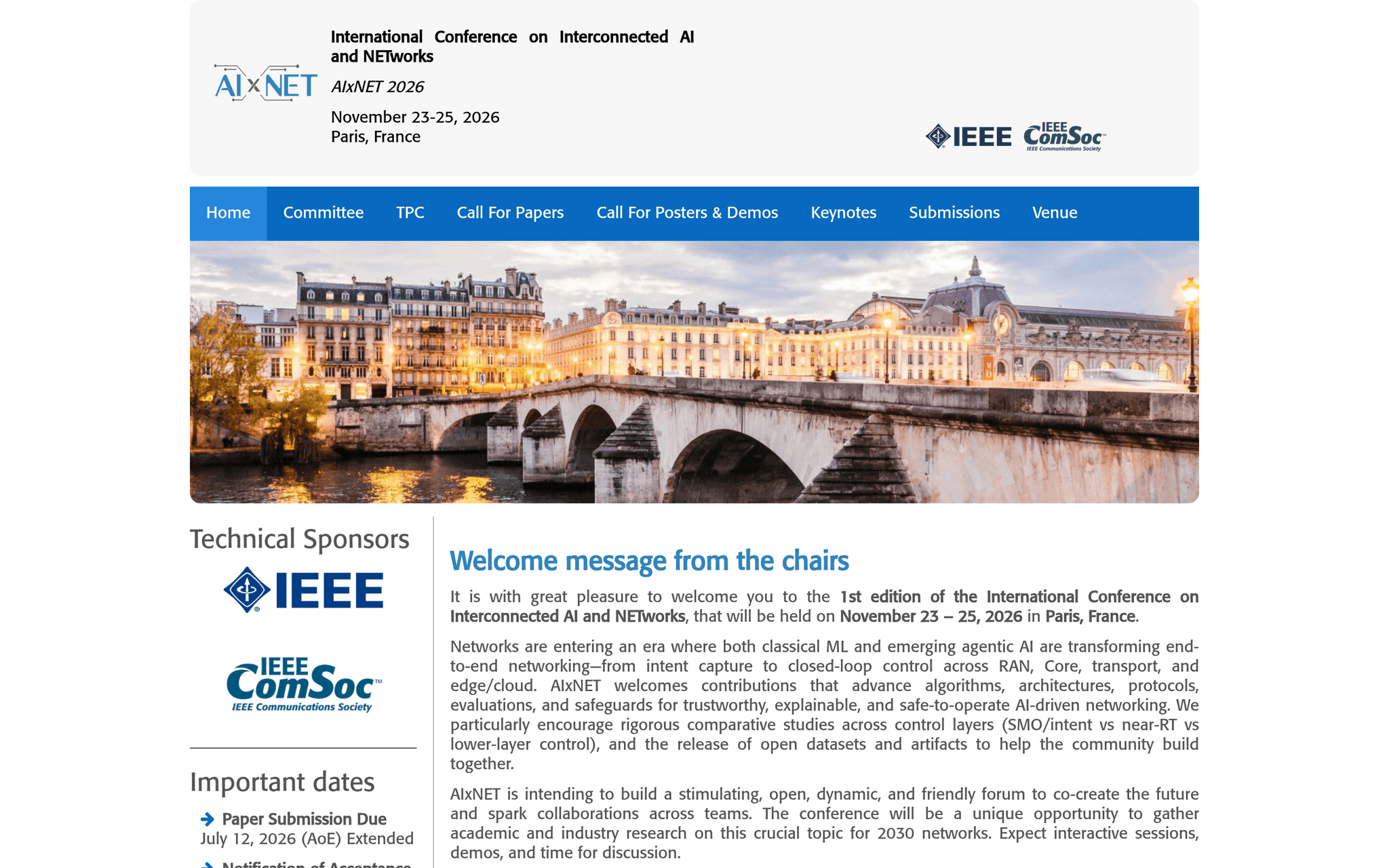 International Conference on Interconnected AI and NETworks — Paris (2026)
