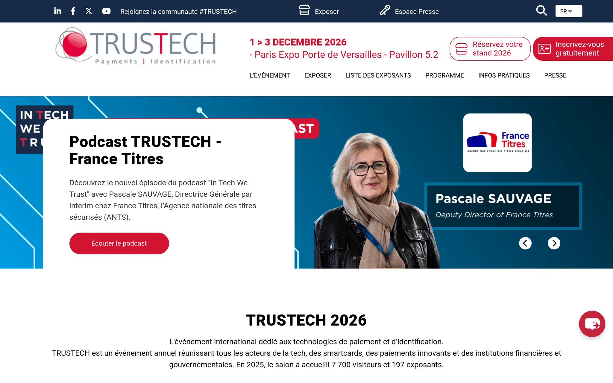 TRUSTECH 2026 — Paris, événement Tier 2 sélectionné par Agenda Tech