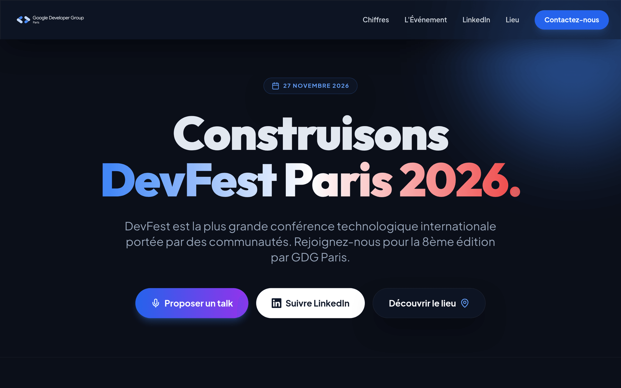 DevFest Paris 2026 — événement tech à Paris (2026)