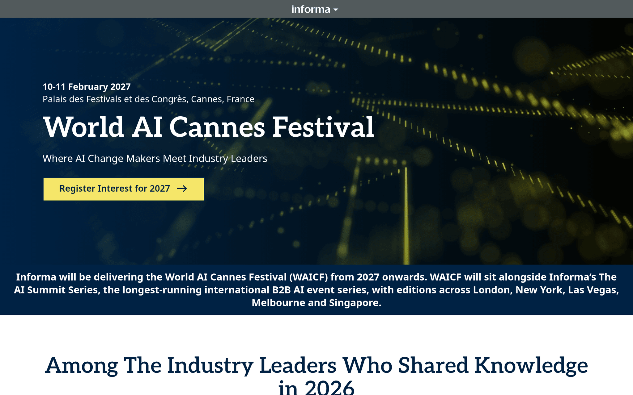 World AI Cannes Festival — événement tech à Cannes (2027)