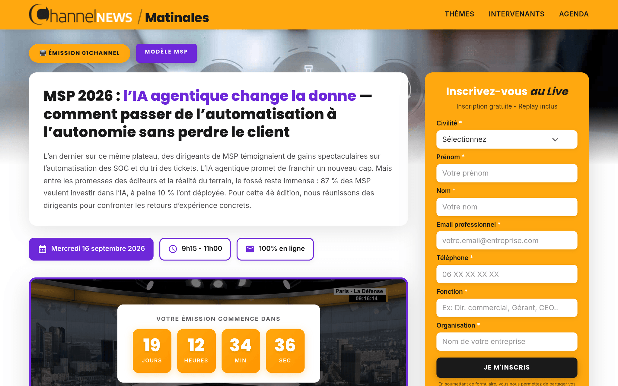 Les Matinales — Édition 26 : MSP: industrialiser le service managé sans diluer la valeur, événement Tier 3 sélectionné par Agenda Tech