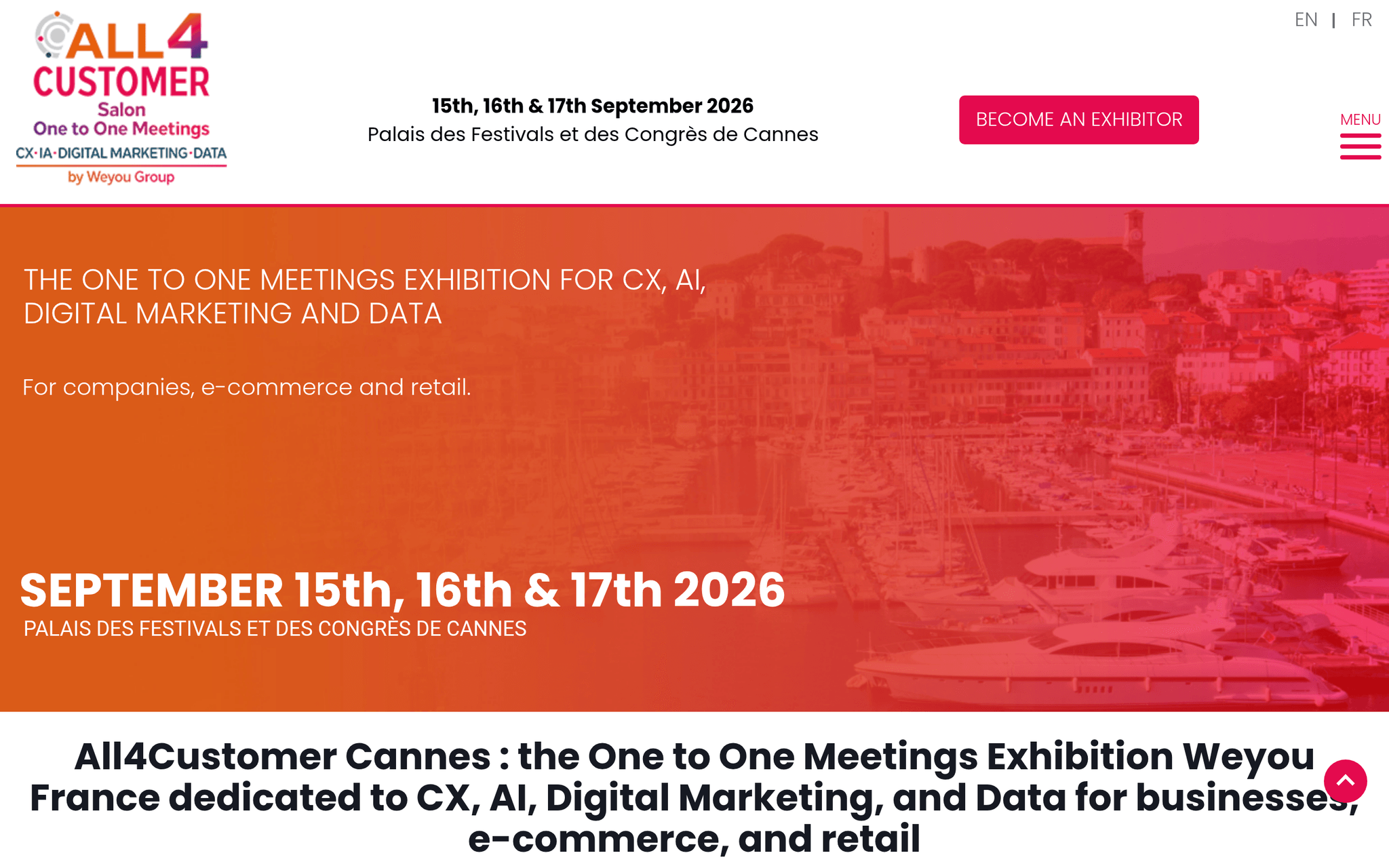 All4Customer Meetings Cannes 2026 — Cannes, événement Tier 3 sélectionné par Agenda Tech