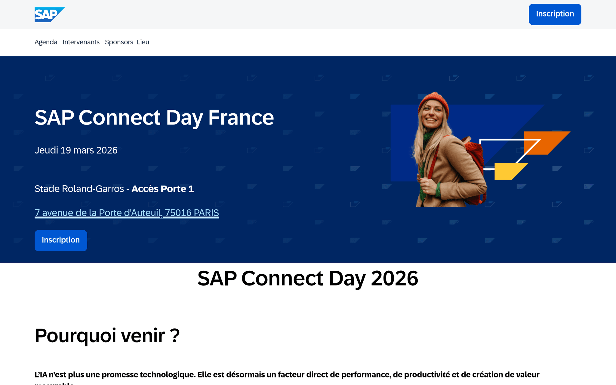 SAP Connect Day France 2026 — Paris, événement Tier 3 sélectionné par Agenda Tech