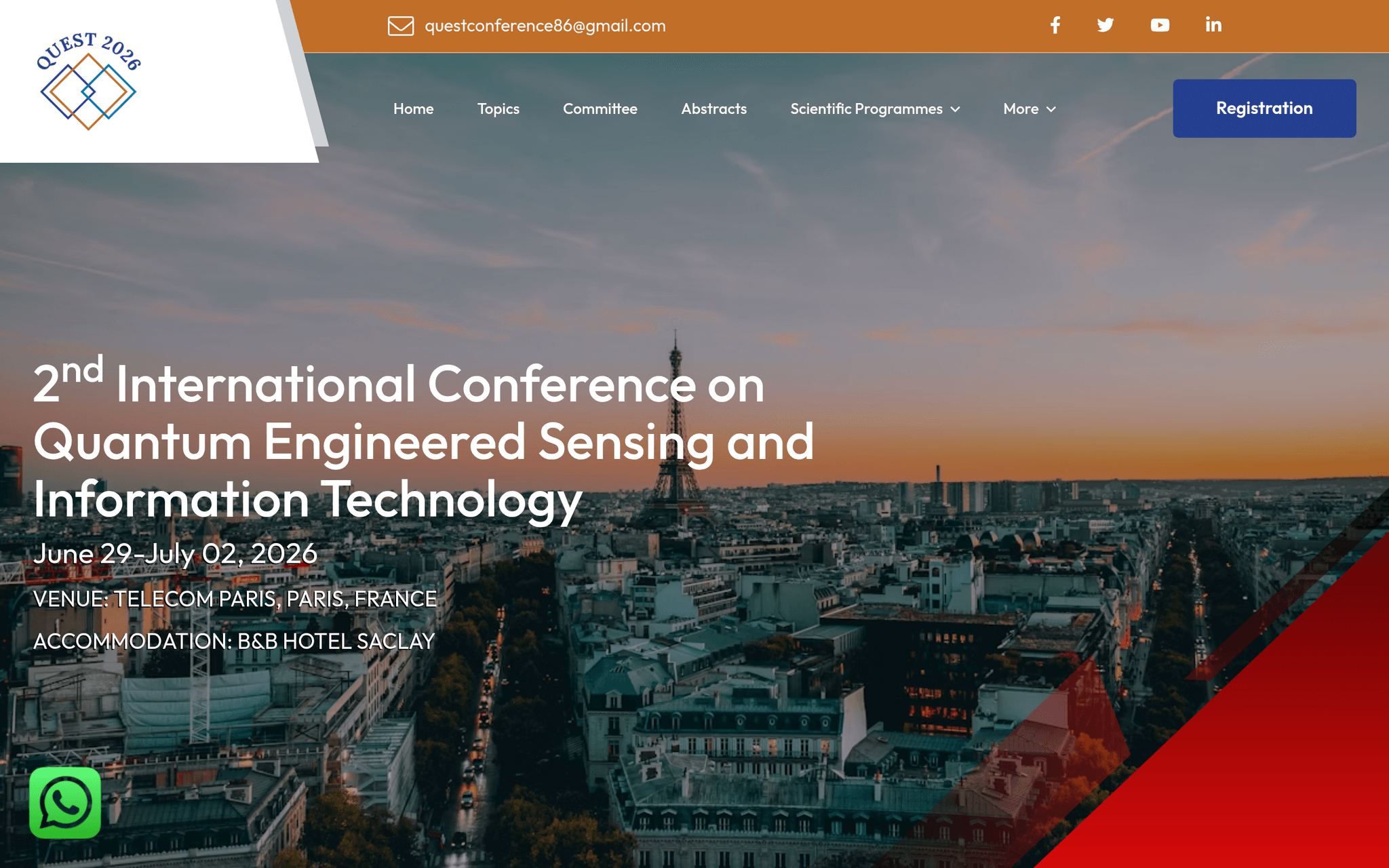 International Conference on Quantum Engineered Sensing and Information Technology — Palaiseau, événement Tier 3 sélectionné par Agenda Tech