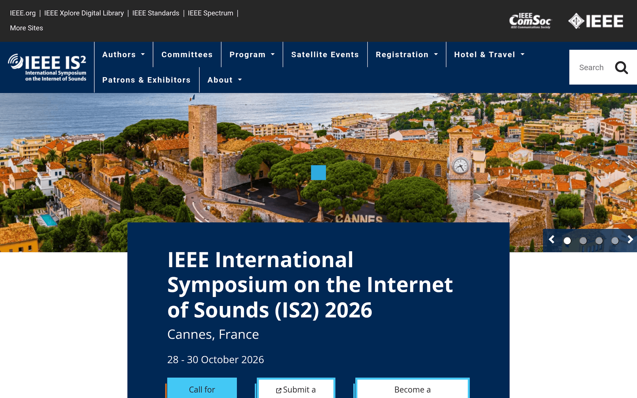 IEEE International Symposium on the Internet of Sounds (IS2) — Cannes, événement Tier 3 sélectionné par Agenda Tech