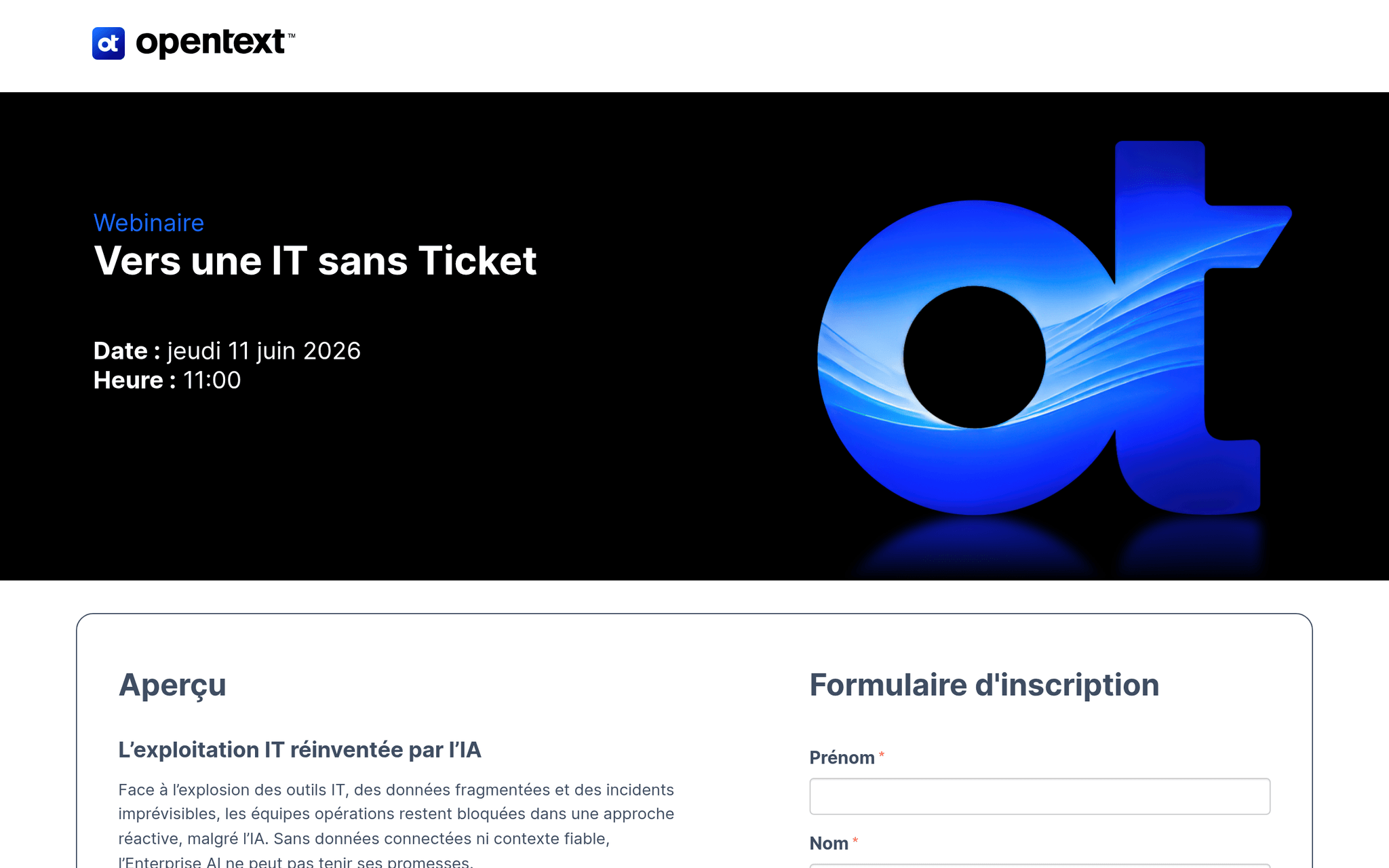 Vers une IT sans Ticket, événement Tier 3 sélectionné par Agenda Tech
