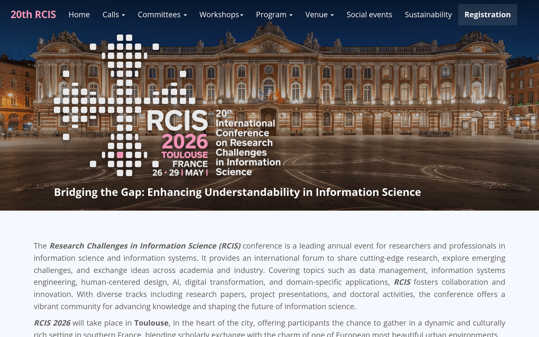 Research Challenges in Information ScienceAdvancing Information Science and Information Systems Quality in the Era of Complexity — événement tech à Toulouse (2026)