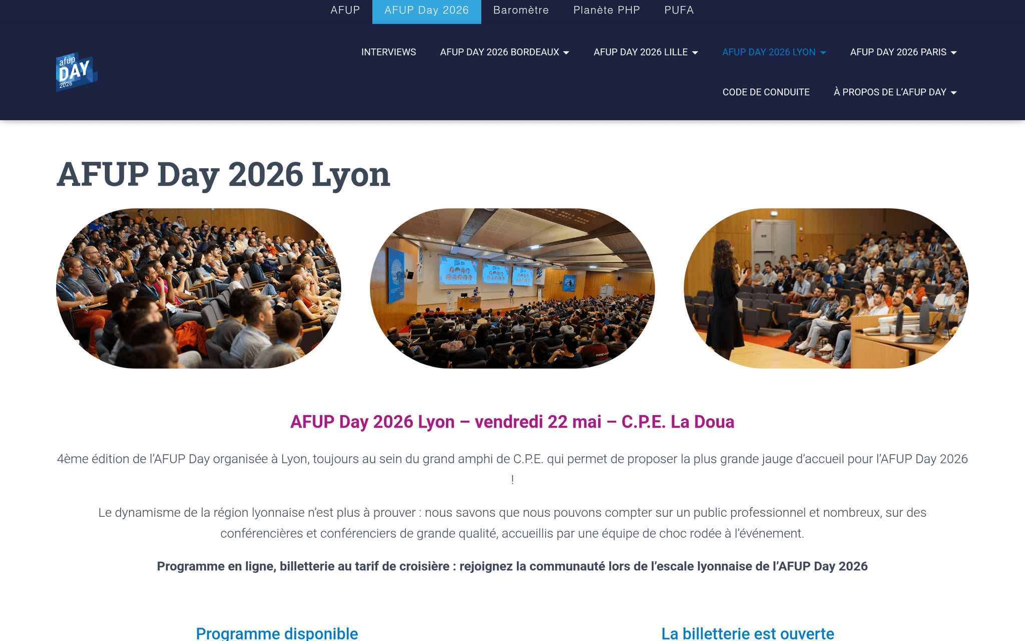 AFUP Day 2026 — Lyon — événement tech à Lyon (2026)