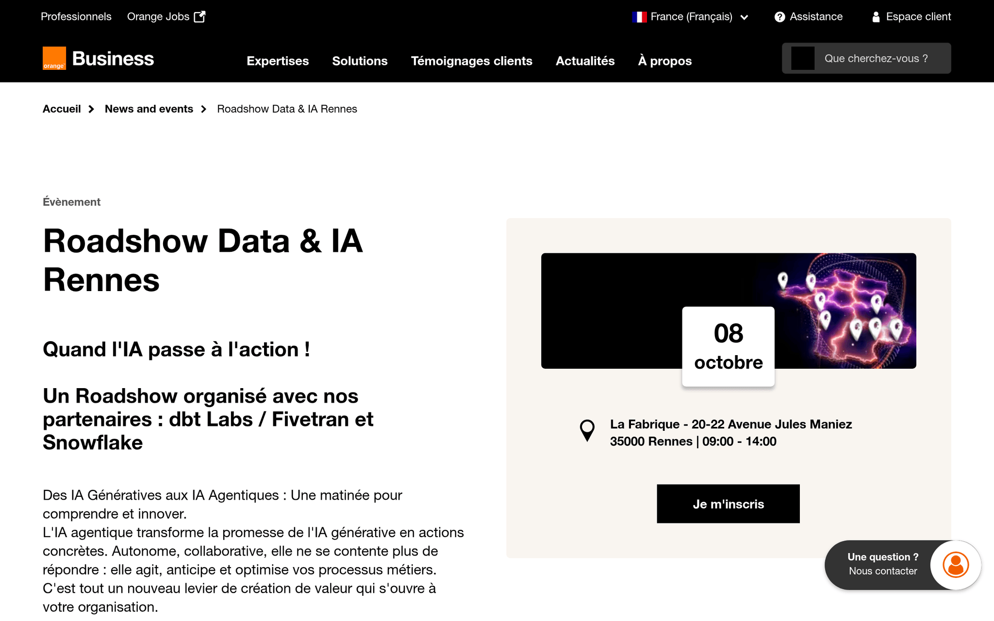 Roadshow Data & IA Rennes — Rennes, événement Tier 3 sélectionné par Agenda Tech