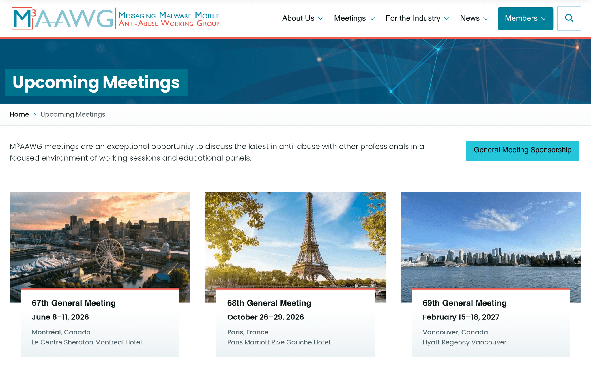 M3AAWG General Meeting — Paris, événement Tier 3 sélectionné par Agenda Tech