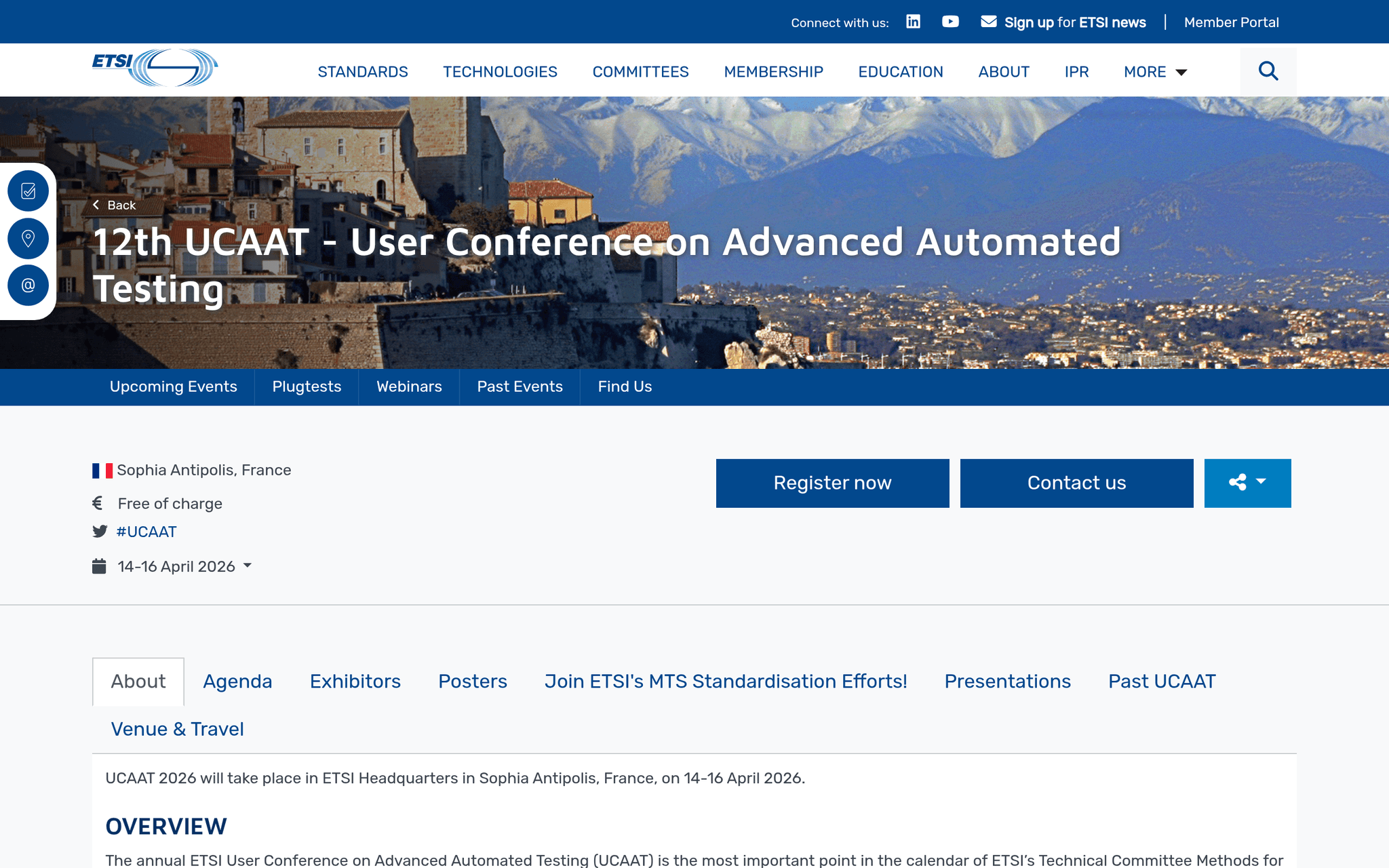 Ucaat User Conference on Advanced Automated Testing — Valbonne, événement Tier 2 sélectionné par Agenda Tech