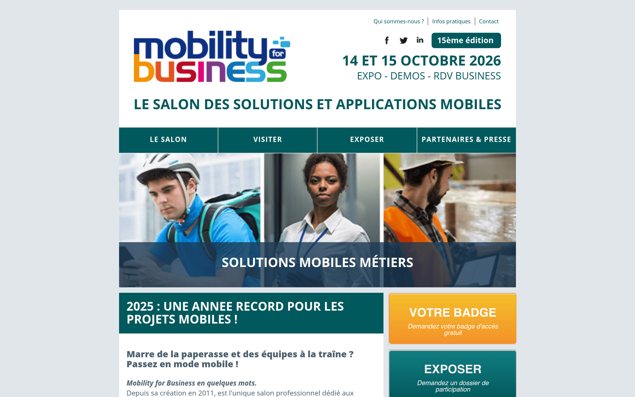 Mobility Business — événement tech à Paris (2026)