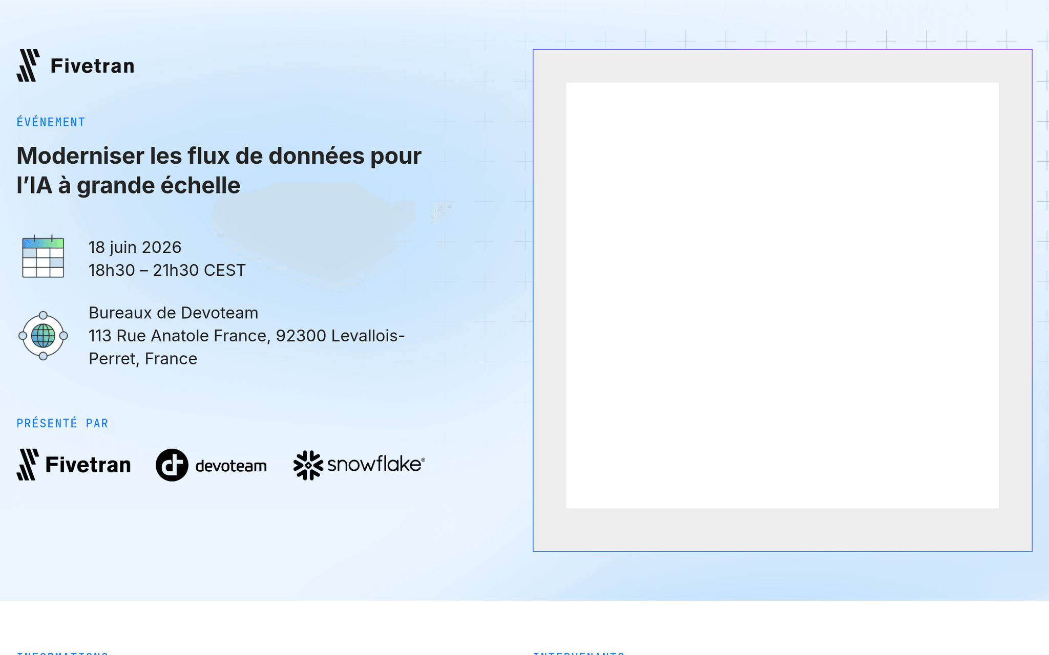 Moderniser les flux de données pour l'IA à grande échelle — Levallois-Perret, événement Tier 3 sélectionné par Agenda Tech