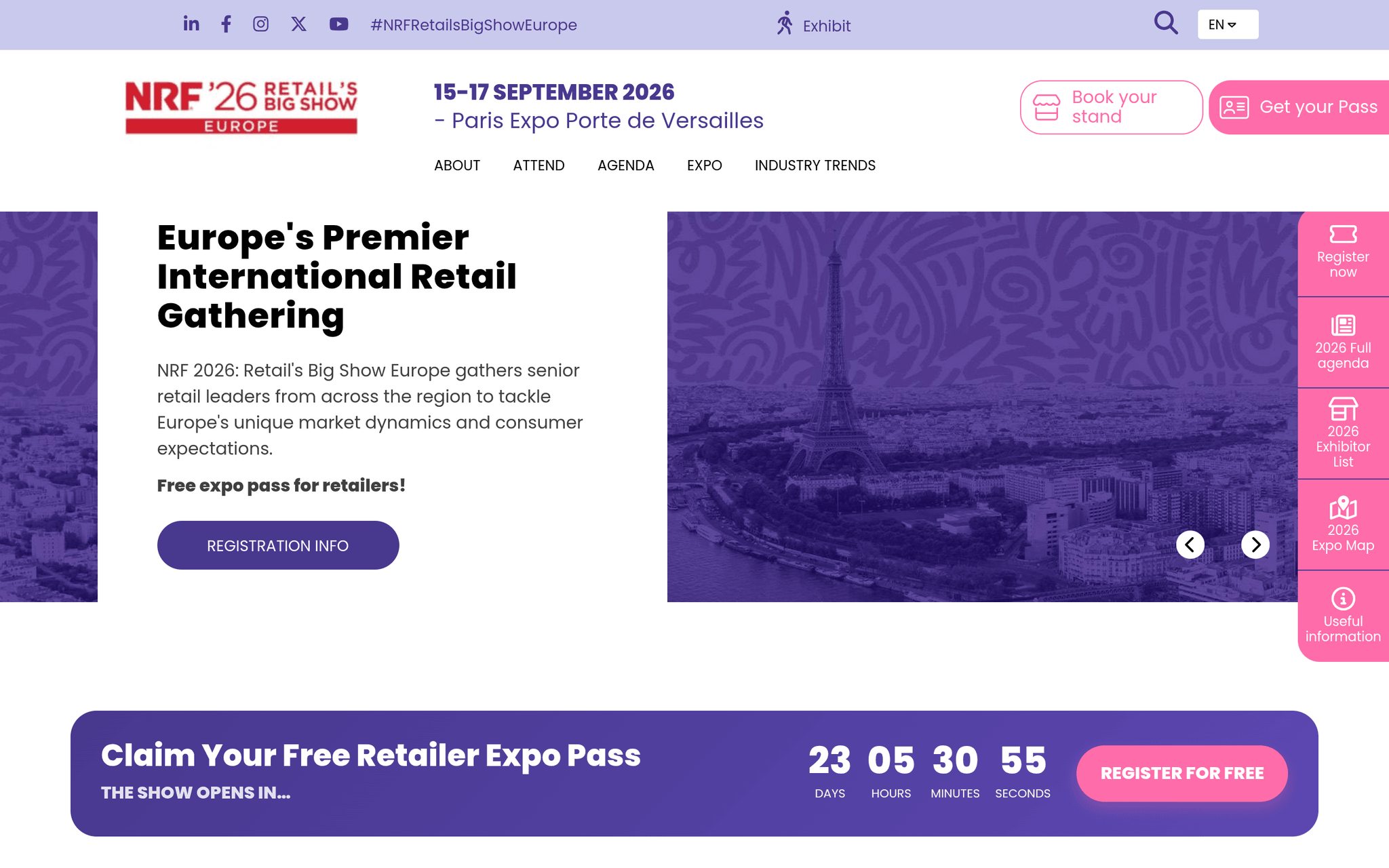 NRF 2026 — Paris, événement Tier 3 sélectionné par Agenda Tech