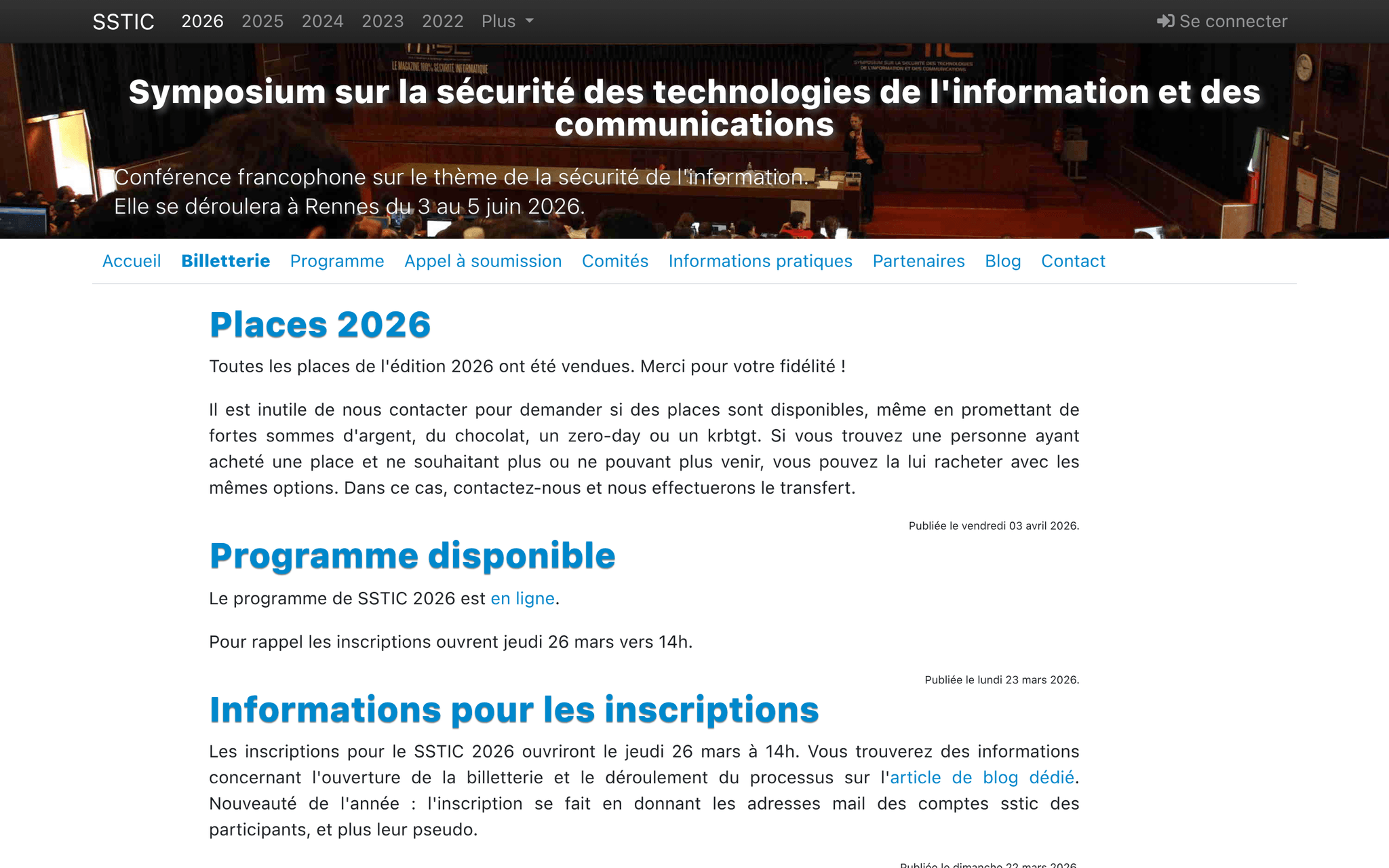 Information and Communication Technology Security Symposium — événement tech à Rennes (2026)