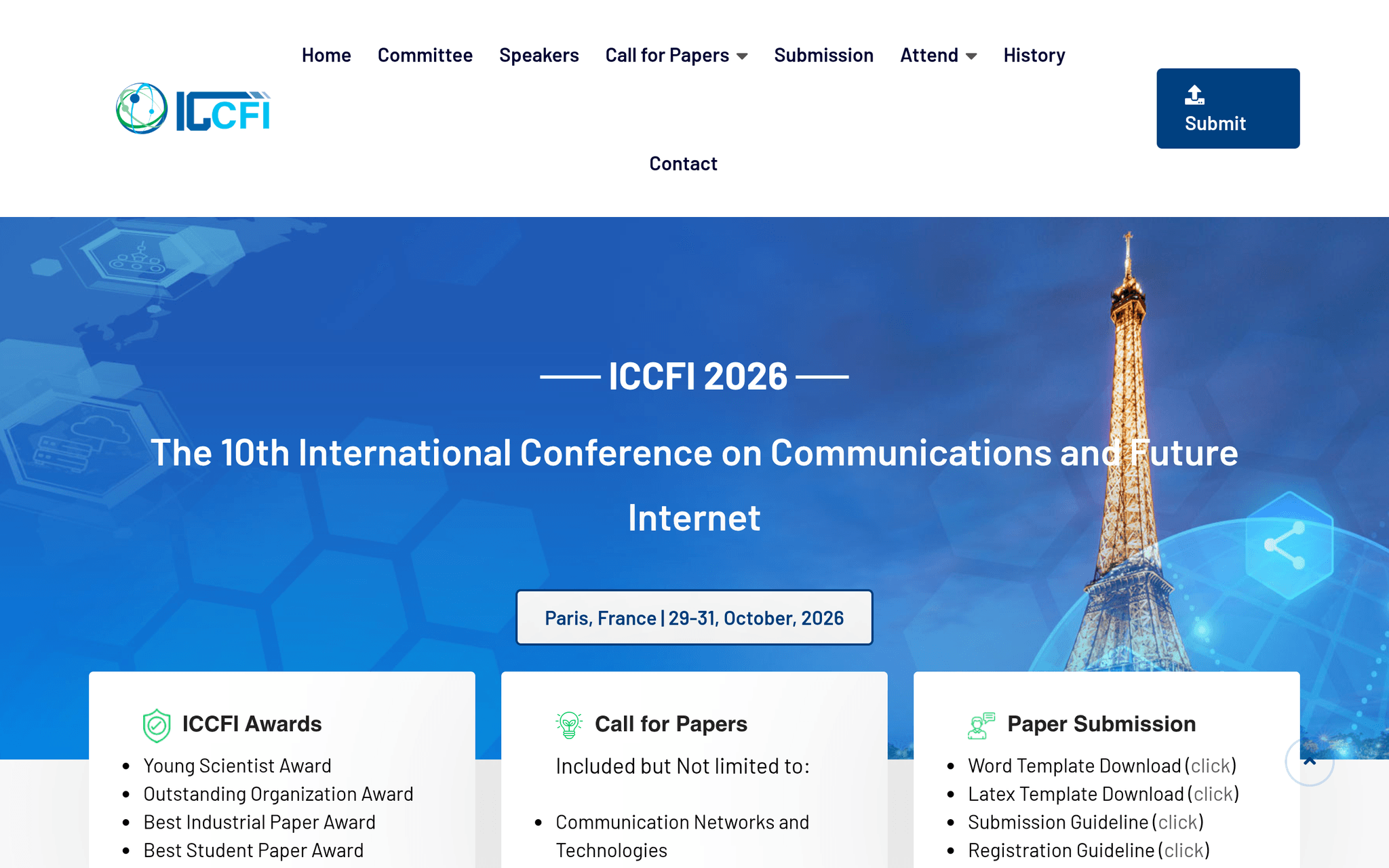 The International Conference on Communications and Future Internet — Paris (2026)