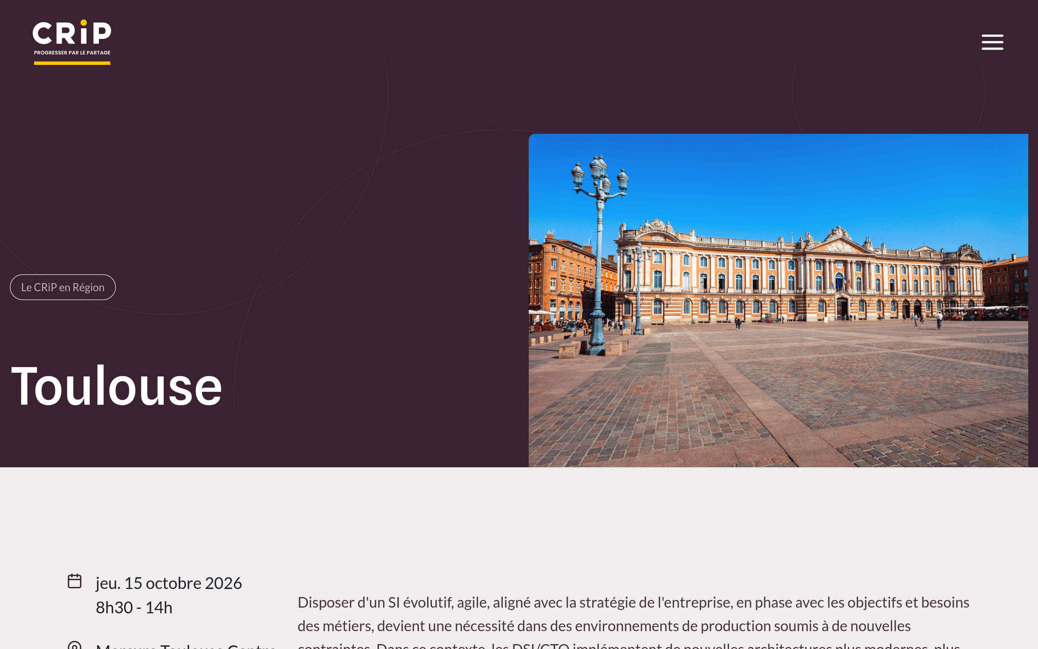 The CRiP in the Region - Toulouse — événement tech à Toulouse (2026)