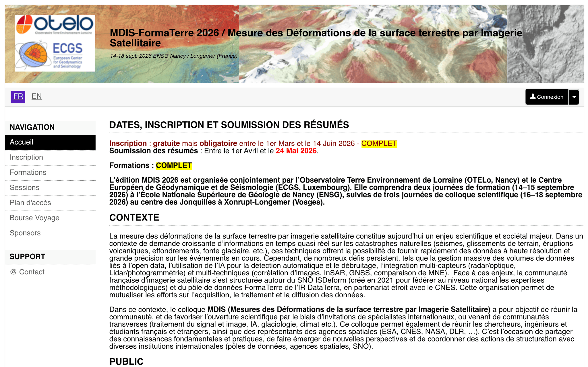 MDIS / Deformation Measurement by Satellite Imagery — Vandœuvre-lès-Nancy, événement Tier 1 sélectionné par Agenda Tech