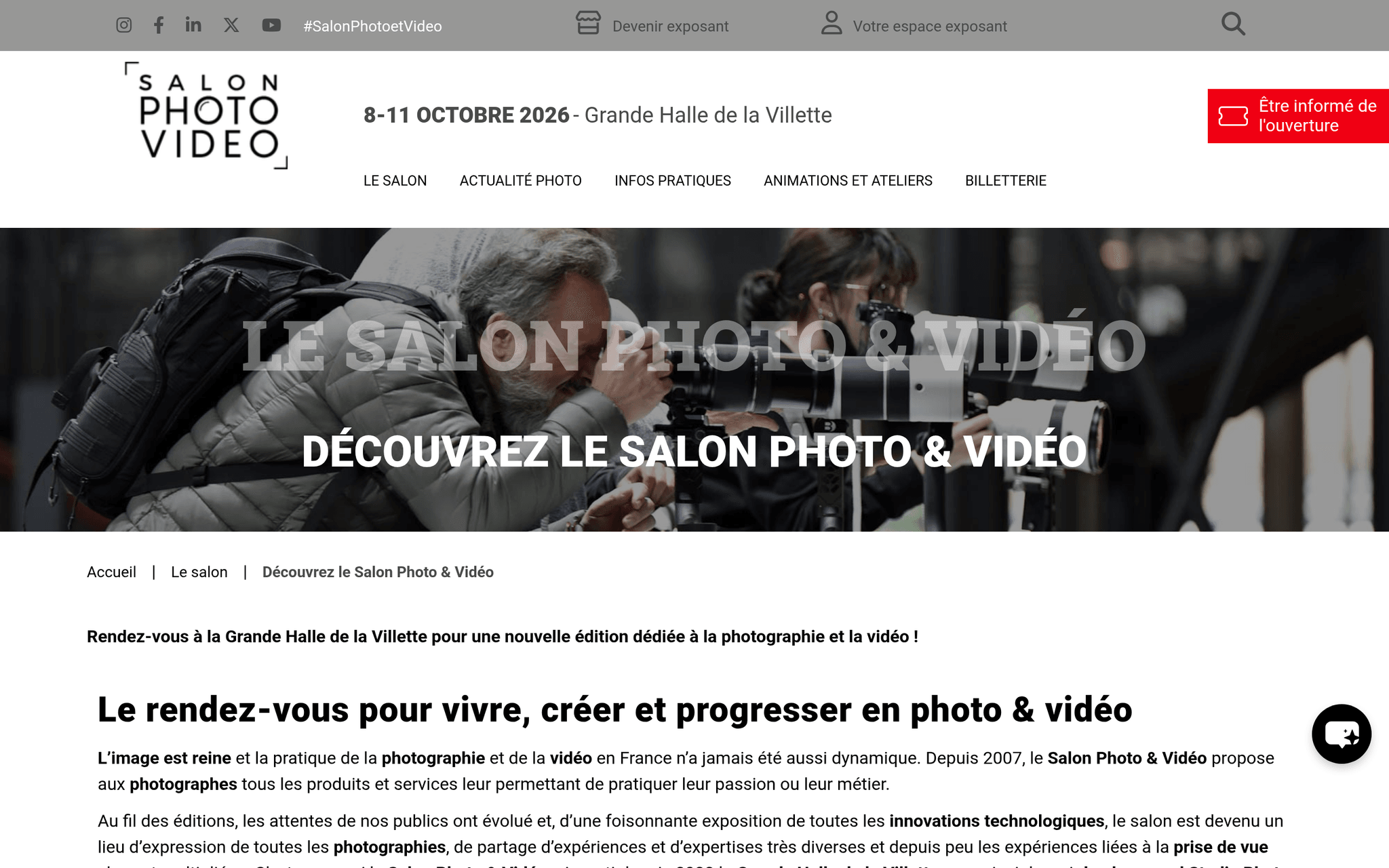 The Photo Salon — Paris, événement Tier 3 sélectionné par Agenda Tech