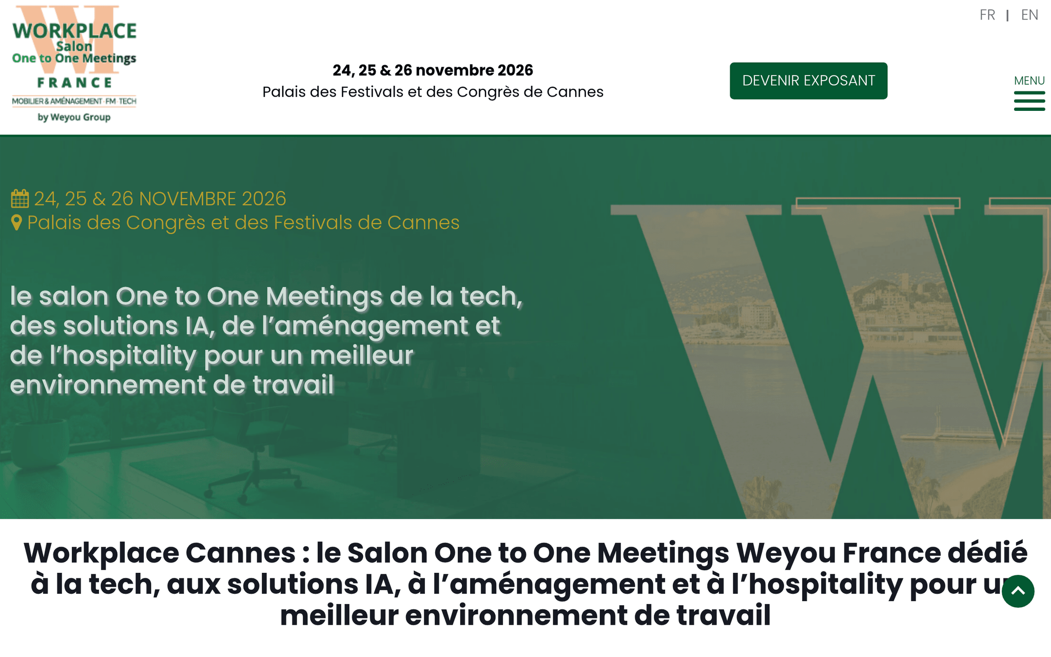 Workplace Meetings — Cannes, événement Tier 3 sélectionné par Agenda Tech