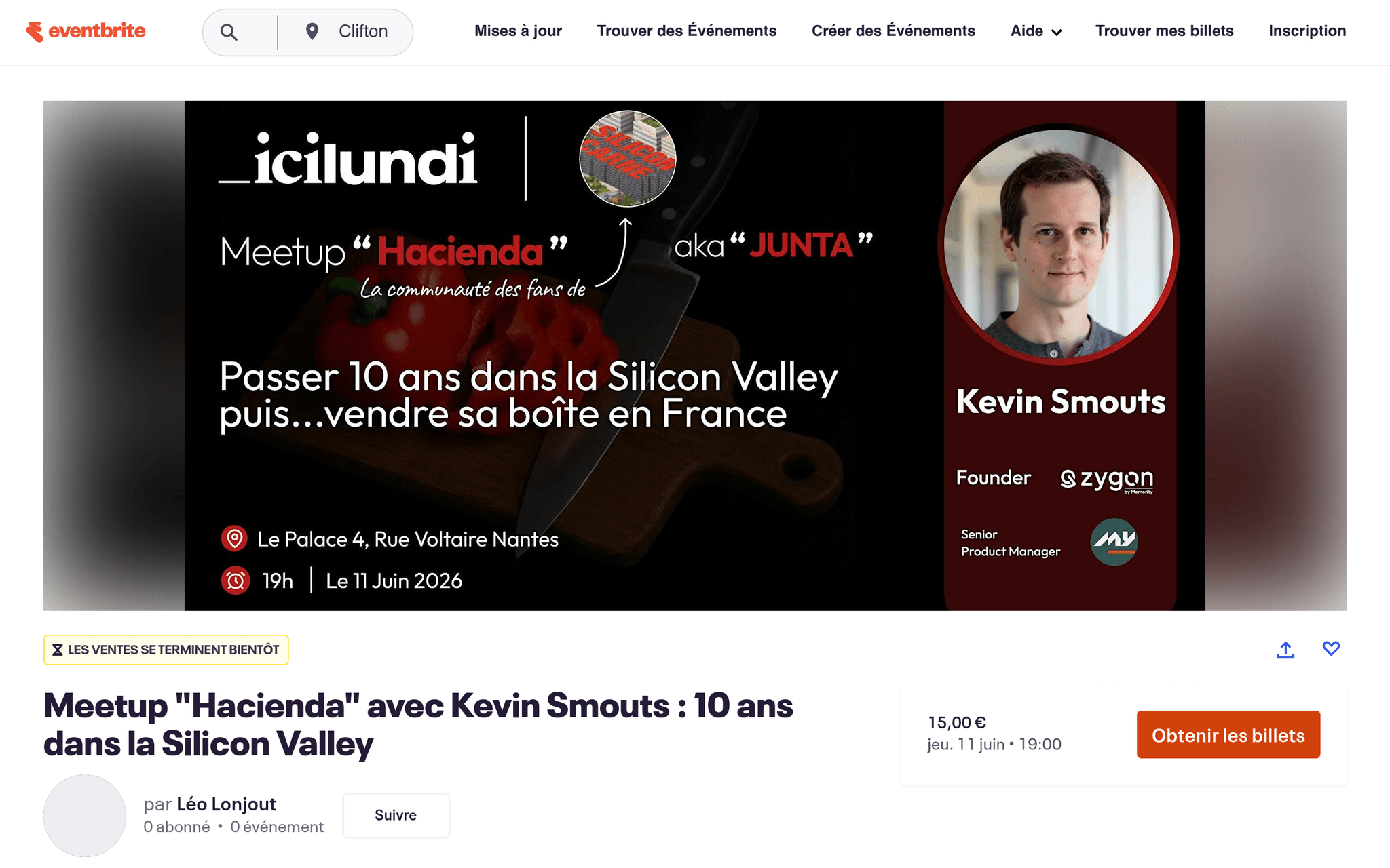 Meetup Hacienda avec Kevin Smouts — Nantes, événement Tier 3 sélectionné par Agenda Tech