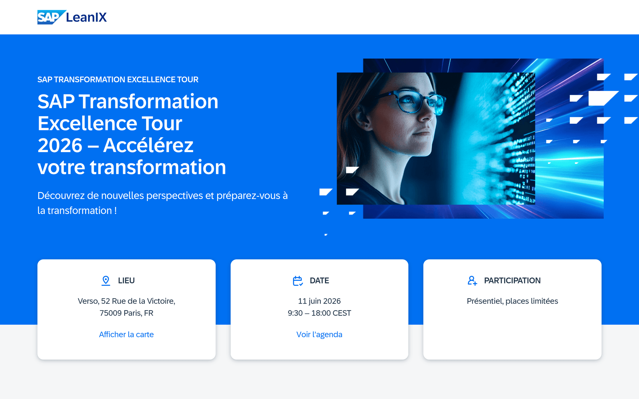 SAP Transformation Excellence Tour 2026 — Paris, événement Tier 3 sélectionné par Agenda Tech