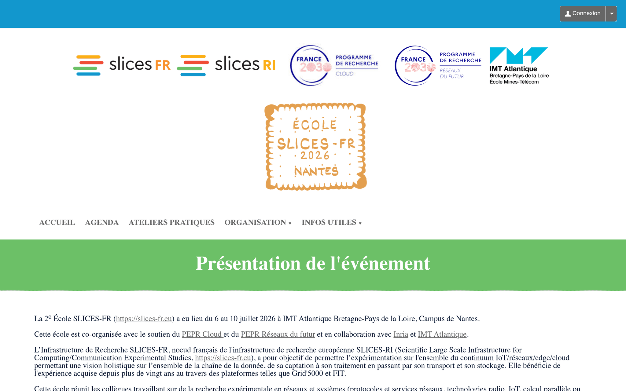 SLICES-FR Summer School — Nantes, événement Tier 1 sélectionné par Agenda Tech
