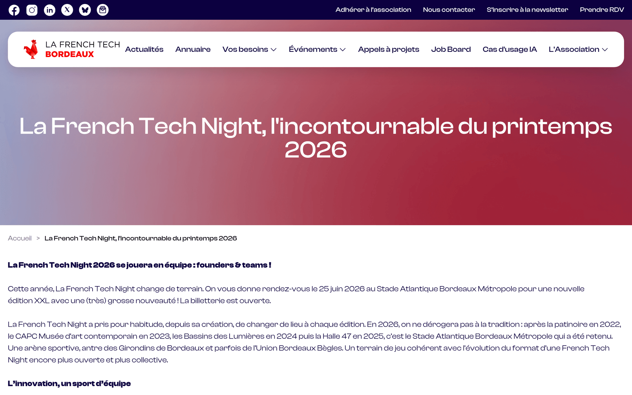 French Tech Night — Bordeaux, événement Tier 2 sélectionné par Agenda Tech