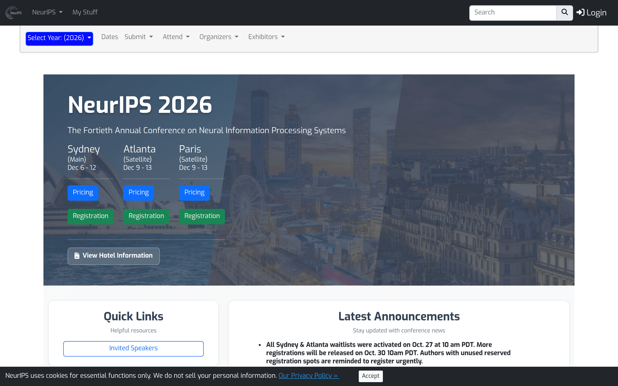 NeurIPS 2026 – Paris (Satellite)