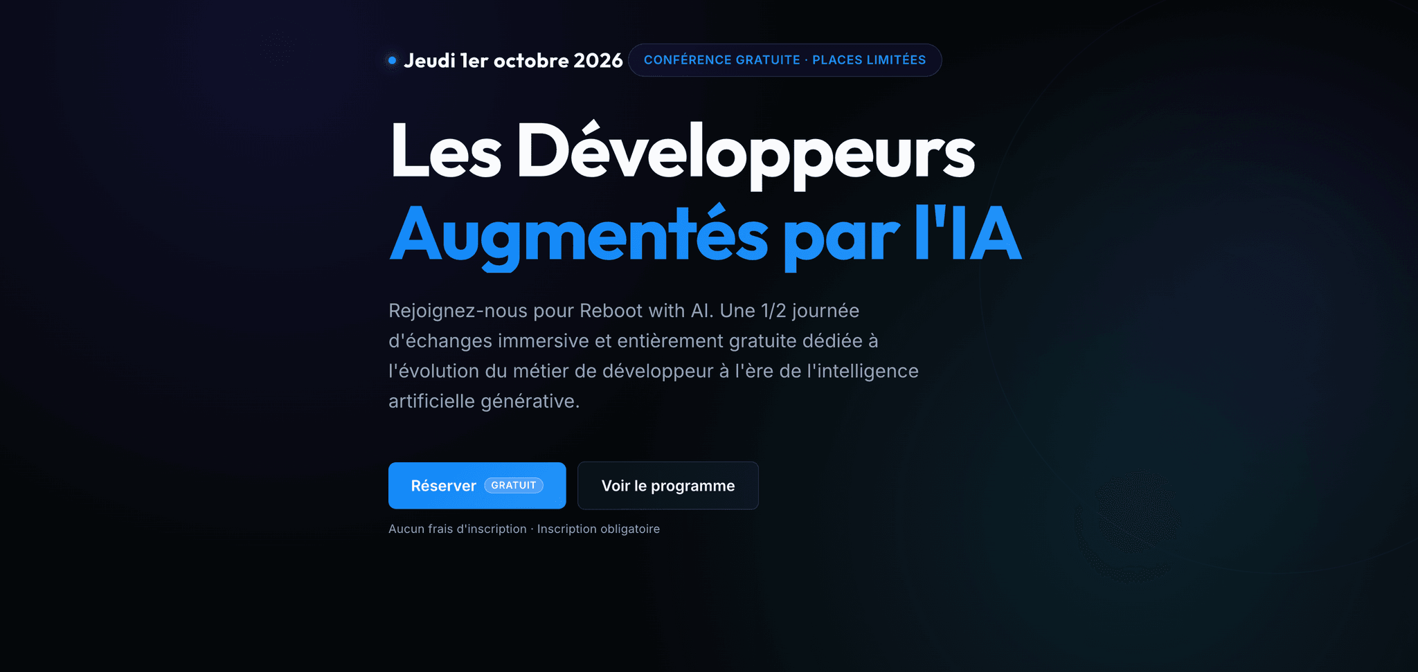 Conférence Reboot with AI, dédiée aux développeurs augmentés par l’IA — Montpellier, événement Tier 3 sélectionné par Agenda Tech