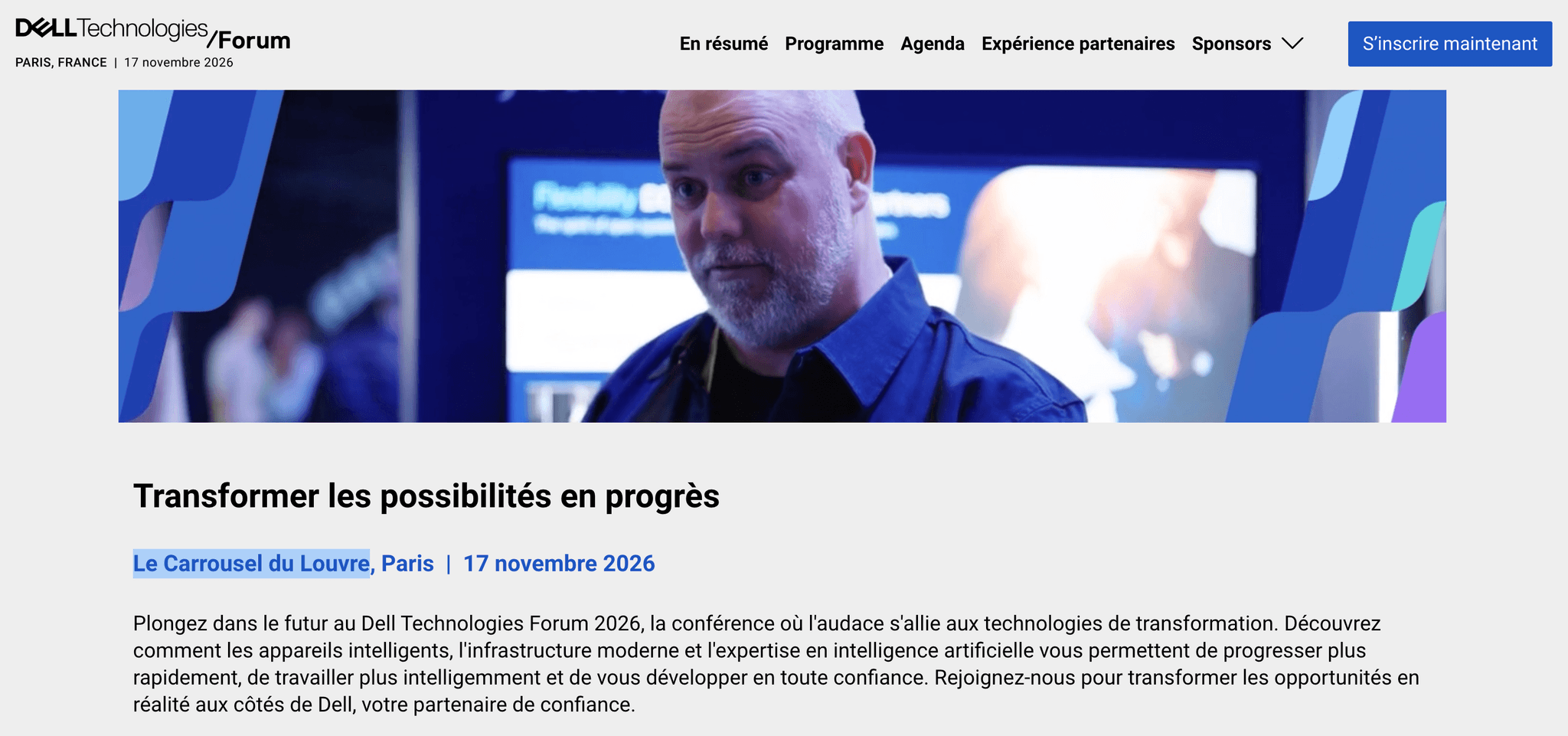 Dell Technologies Forum Paris 2026 — Paris, événement Tier 1 sélectionné par Agenda Tech