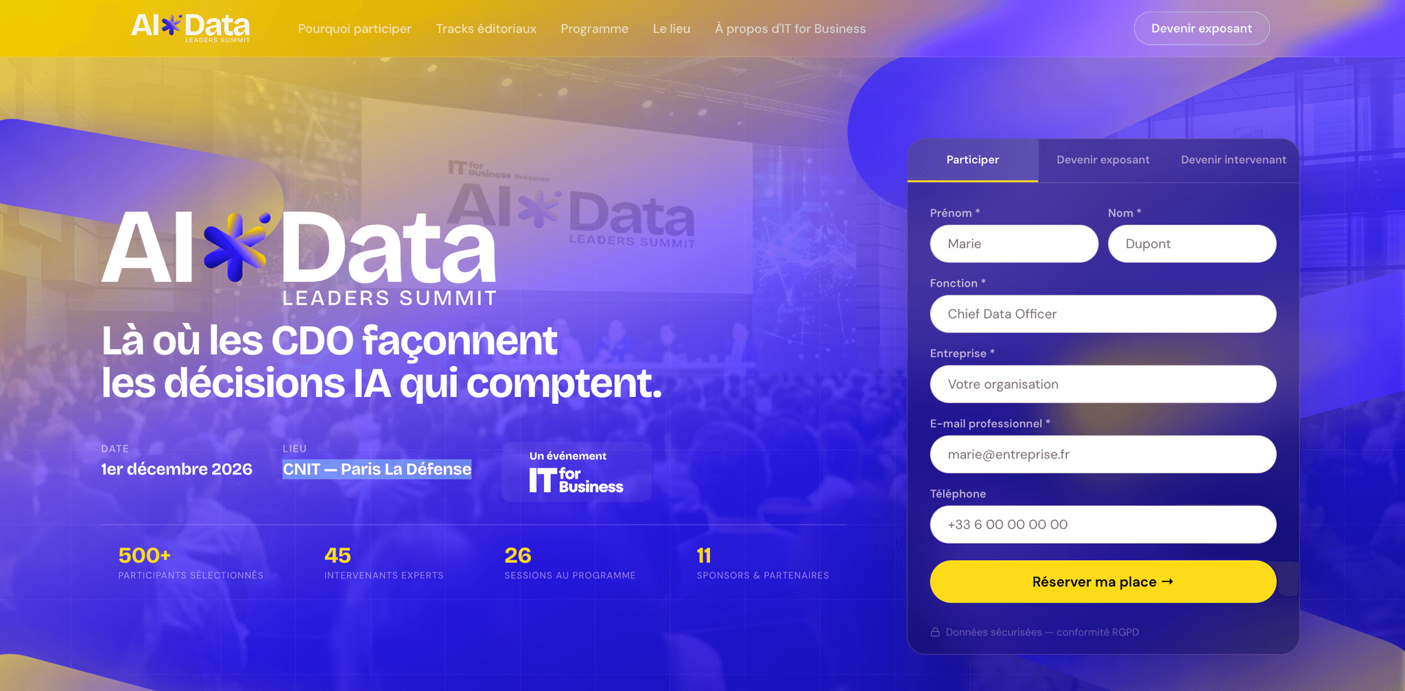 AI Data Leaders Summit — Paris, événement Tier 2 sélectionné par Agenda Tech