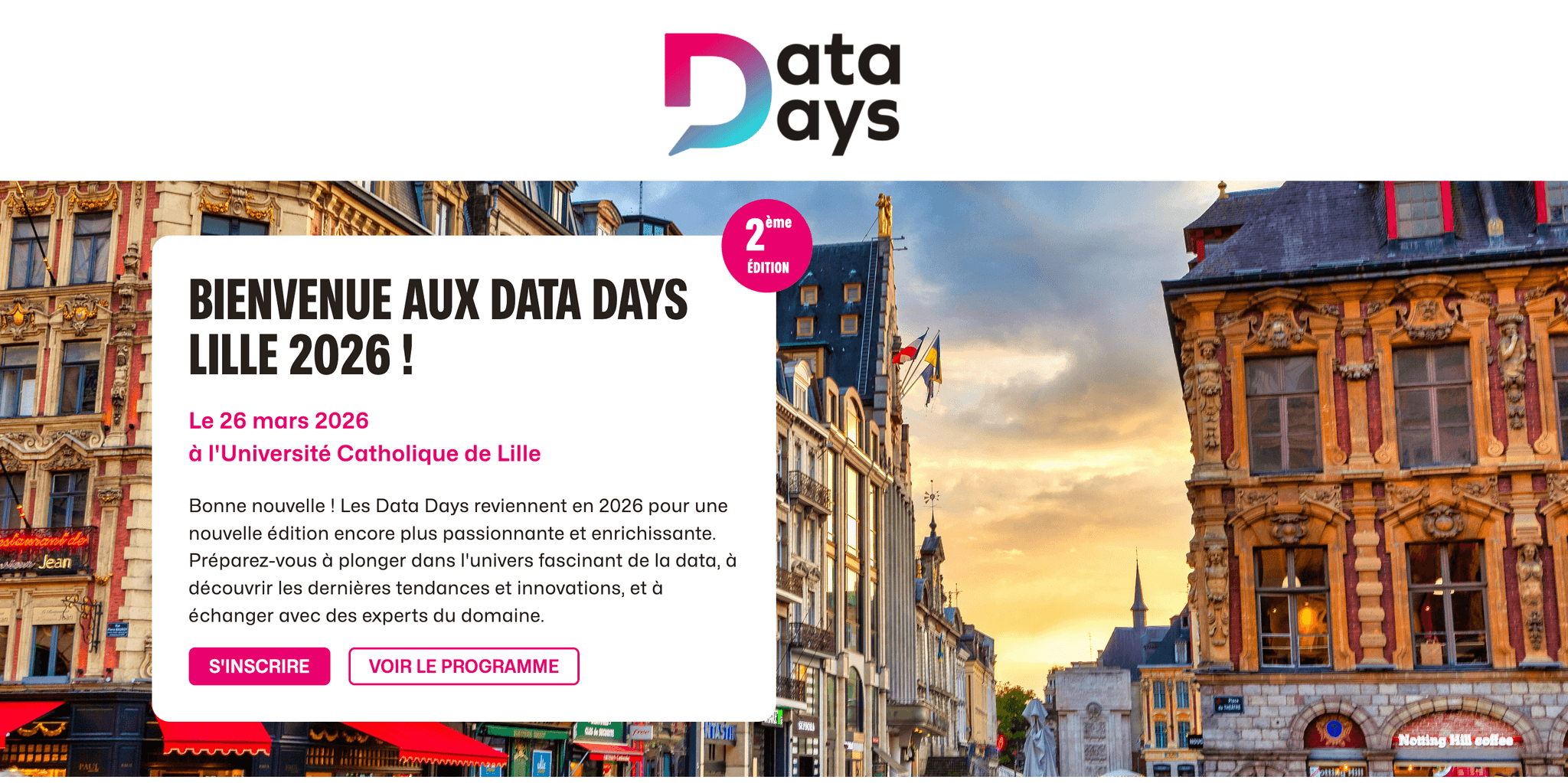 Data Days Lille 2026 — Lille, événement Tier 3 sélectionné par Agenda Tech