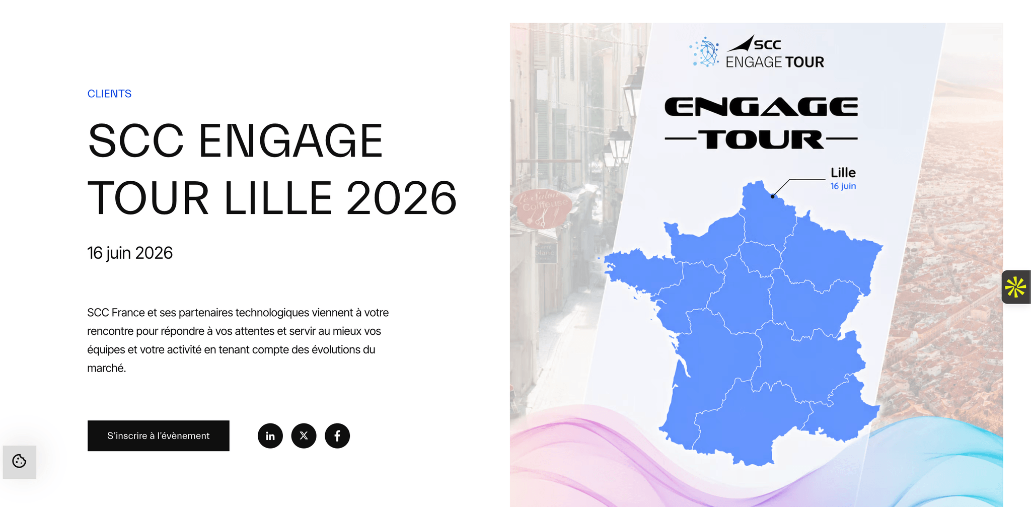 SCC Engage Tour Lille 2026 — Verlinghem, événement Tier 3 sélectionné par Agenda Tech