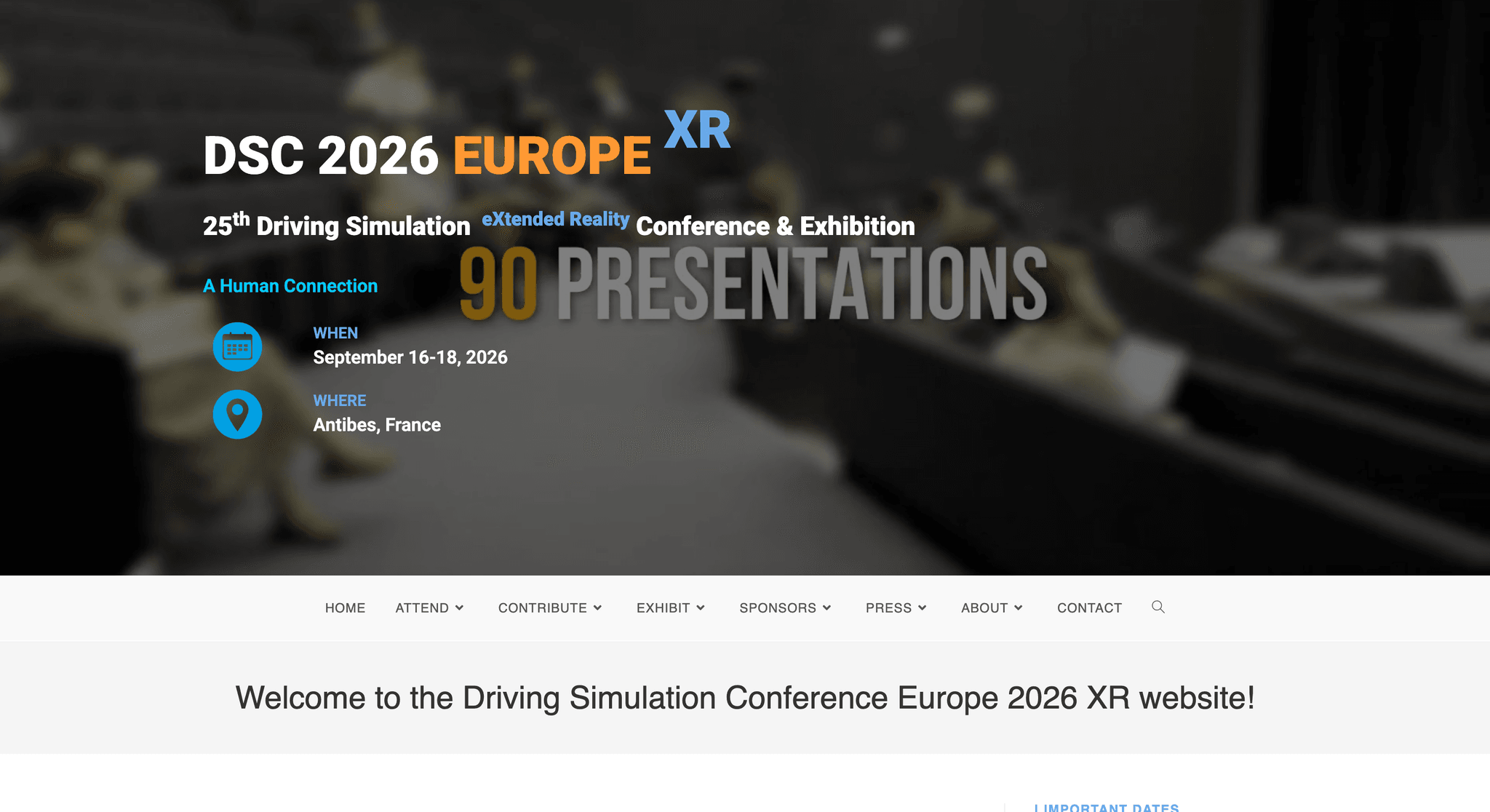 Driving Simulation Conference Europe XR — Antibes, événement Tier 3 sélectionné par Agenda Tech