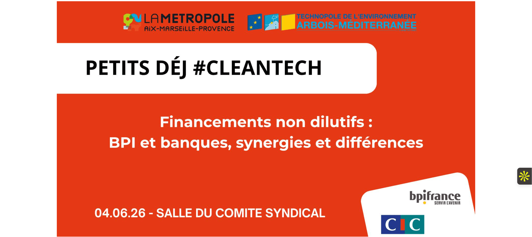 Petit Dej #Cleantech — Aix-en-Provence, événement Tier 3 sélectionné par Agenda Tech