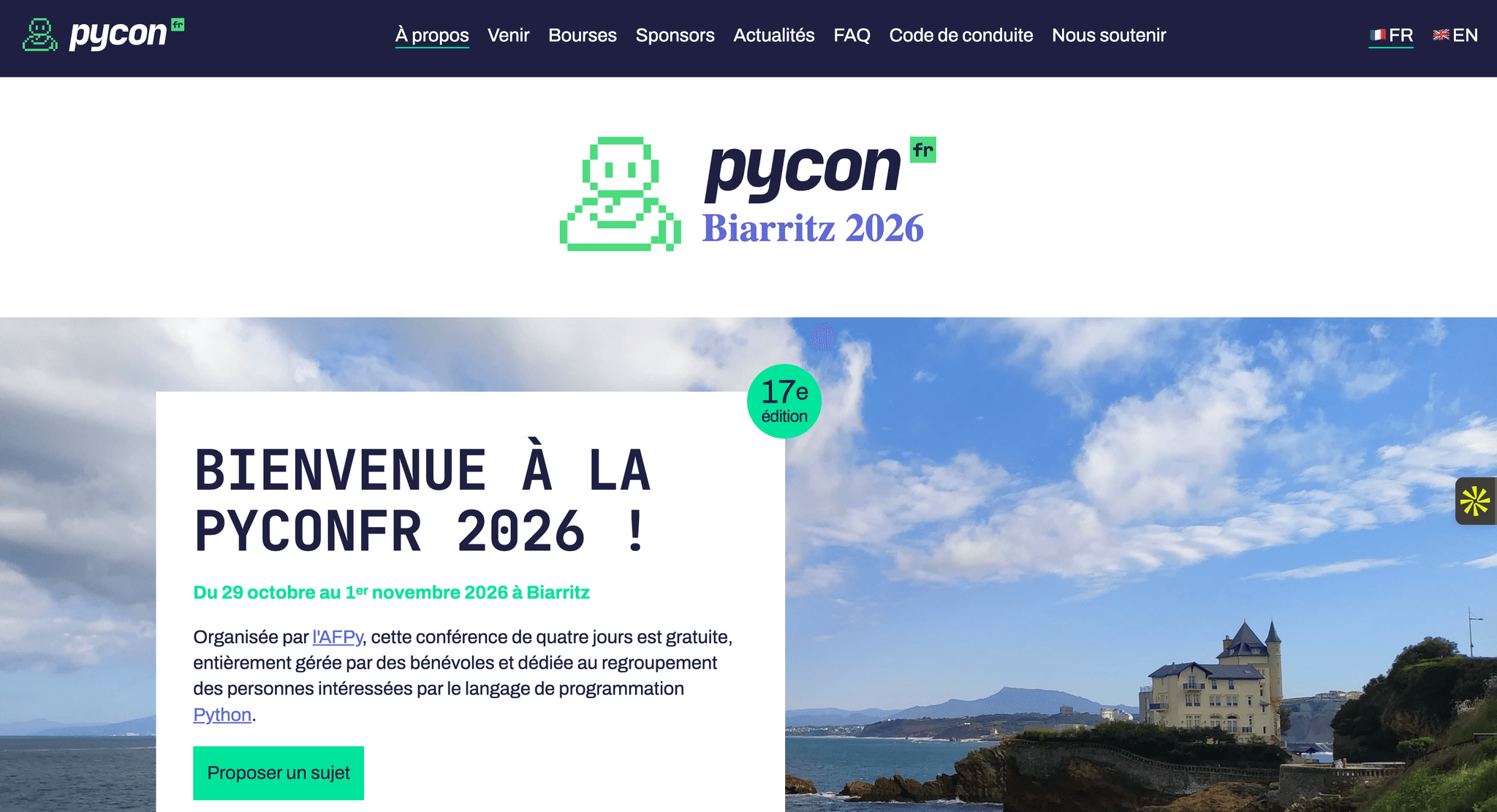 PyConFR 2026 — Bidart, événement Tier 2 sélectionné par Agenda Tech
