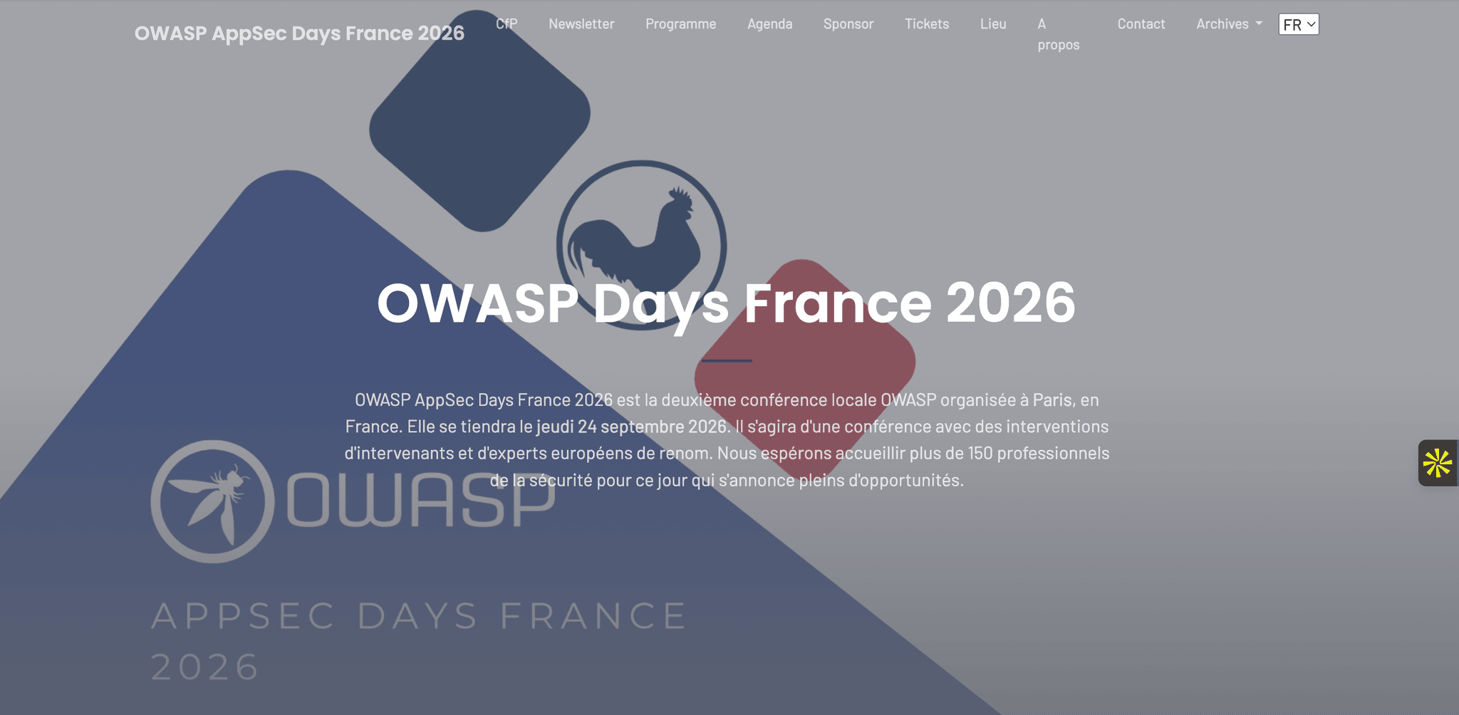 OWASP AppSec Days France 2026 — Paris, événement Tier 3 sélectionné par Agenda Tech