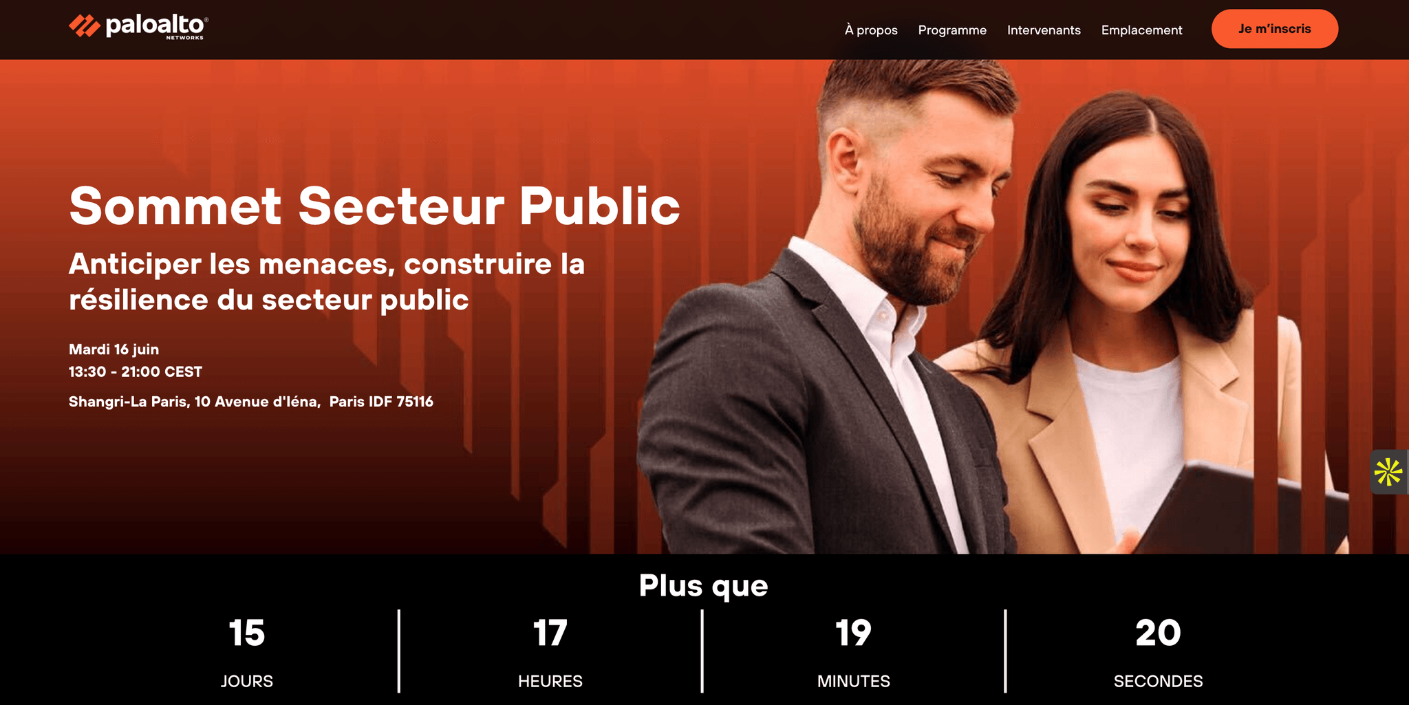 Palo Alto Networks Sommet Secteur Public — Paris, événement Tier 3 sélectionné par Agenda Tech