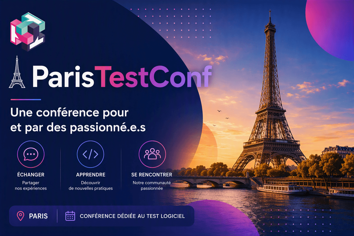 Visuel officiel de la ParisTestConf 2027